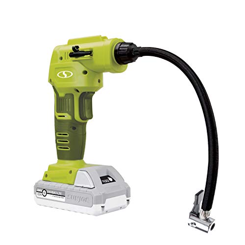 Sun Joe 24V-AJC-AJV-LTE 24V IONMAX High Volume Inflator & Portable Air Compressor Kit, w/ 2.0-Ah Battery + Charger, Storage Bag, 3 Inflation Adapters, and Nozzle Pin Attachments - style: Inflator + Compressor Kit (w/ 2.0-Ah Battery + Charger)