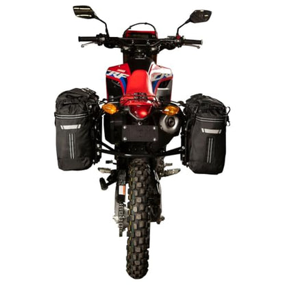 TUSK Pannier Racks With Olympus Pannier Bags Black/Grey For HONDA CRF300L Rally 2021-2023