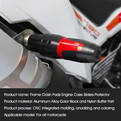 1 Pcs Universal Motorcycle Exhaust Pipe Protection Anti Falling Bar Frame Sliders(Red) multistrada cb300r cbr500r zx6r zx14r Ninja 500 rsv4 rc51 - color: Red, size: Exhaust Pipe Anti Falling Bar