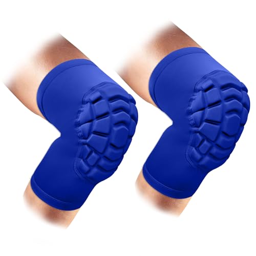 Wrestling Knee Pads Short Knee Sleeve, 2 Pcs Knee Compression Sleeve for Football, Basketball, Volleyball(Blue_S_2 Pcs) - color: Blue, size: Small