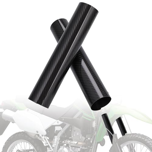 Carbon Fiber Motorcycle Fork Guard Boot Front Shock Cover Wrap Tube Covers Shock Absorber Protector 2PCS Universal for Dirt Pit Bike Enduro Dual Sport Street Sport Bike 178MM - size: 178MM