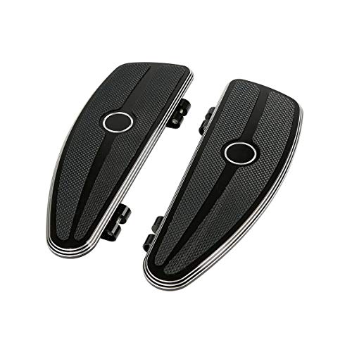 TCMT Pair Half-Shield Burst Rider Footboard Fit For Harley Touring 1986-2025 Road King Electra Street Road Glide Trike Models 2008-2025 Softail FL 1986-2017 Switchback FLD 2012-2016 - color: Rider Footboard, size: Style C
