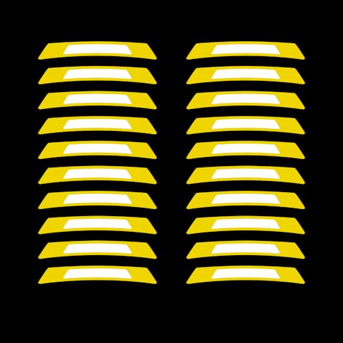 20PCS Strong Reflective Car Wheel Hub Stickers for Cars Helmet Night Safety Warning Reflective Stripe Decals Auto Truck Motorcycle Bicycle Wheels Rim Reflective Stickers (Yellow) - color: Yellow