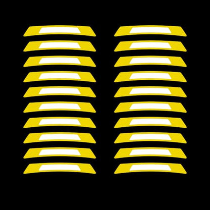20PCS Strong Reflective Car Wheel Hub Stickers for Cars Helmet Night Safety Warning Reflective Stripe Decals Auto Truck Motorcycle Bicycle Wheels Rim Reflective Stickers (Yellow) - color: Yellow