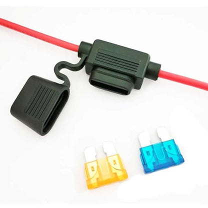 6pcs Inline Fuse Holder 12V, 12 AWG Waterproof Fuse Holder with 66 Pcs Standard Car Fuses (2A/3A/5A/7.5A/10A/15A/20A/25A/30A/35A/40A, in Line Fuse Holders for Marine Auto Electrical Circuits.