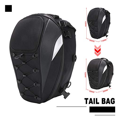 Motorcycle Tail Bag Waterproof Rear Seat Backpack - Dual Use Helmet Bag