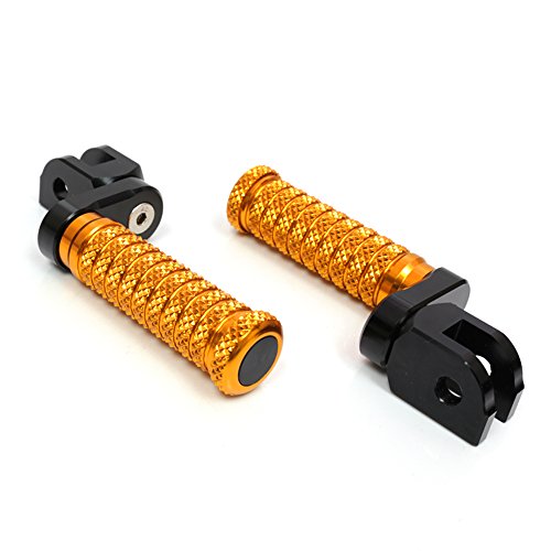 MC MOTOPARTS POLE Gold CNC 25mm Extension Riser Front Foot Pegs Compatible with YZF R3 2015-2017 - color: Gold, size: 25 mm Extension