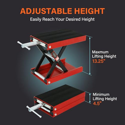 ZENY 1100 LB Wide Deck Motorcycle Center Scissor Lift Jack Repair Hoist Stand Bikes ATVs,Motorcycle Dirt Bike Scooter Crank Stand