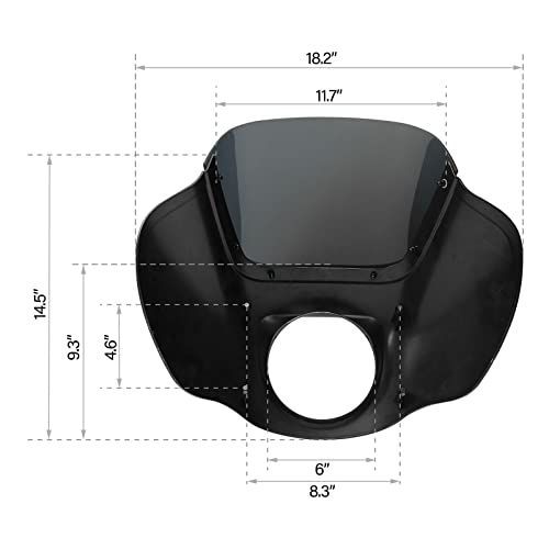 TCMT Motorcycle Headlight Quarter Fairing with Windshield and Bracket Mount Kit Fit for Harley 2020-2024 Softail Standard 2018-2020 Low Rider 2018-2020 Street Bob Vivid Black - color: Headlight Fairing&Bracket