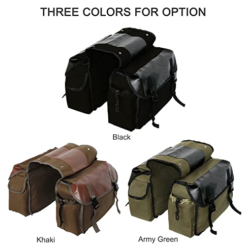 Shkalacar Motorcycle Saddle bags, Waterproof motorcycle saddlebags, Motorcycle Saddlebag Side Tool Bags Cycling Luggage Bag Riding Travel Canvas Waterproof Panniers Box Side Tools Bag Pouch - color: Army green