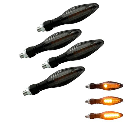 LED Sequential Turn Signal Light E-MARK Vehicle Inspection 4pcs set Motorbike Universal High brightness Winker DC12V (Smoke / 4pcs, Model 2 PRO) - color: Smoke / 4pcs, size: Model 2 PRO