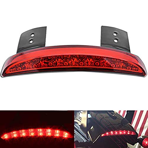 1PC Motorcycle Tail Light Chopped Rear Fender Edge LED Brake Light License Plate Light Stop Running Light for XL 883N 1200N XL1200V XL1200X (Red Shell) - size: NO.1-Red Shell