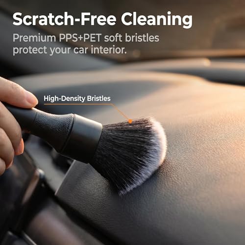 1pcs Car Detailing Brush, Ultra Soft Car Detail Brush Kit for Elegant Surfaces, Auto Scratch-Free Cleaner Kit for Car Interior & Exterior, Wheels, Dashboard, Engine Bay
