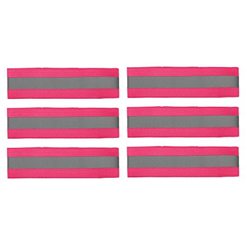 iEFiEL High Visibility Reflective Arm Bands Wrist Ankle Leg Reflector Belt Straps for Night Walker Runner Rider Safety - color: Rose