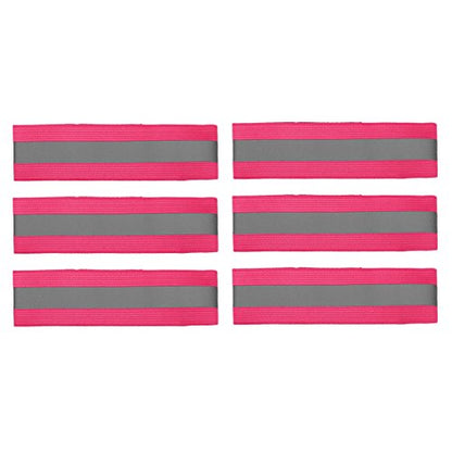 iEFiEL High Visibility Reflective Arm Bands Wrist Ankle Leg Reflector Belt Straps for Night Walker Runner Rider Safety - color: Rose