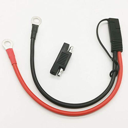 Ring Terminal Harness 2-Pin Quick Disconnect SAE Plug Cable 10AWG Extension Cable for Motorcycles, Cars, Etc, with 1 SAE Polarity Reverse Connector