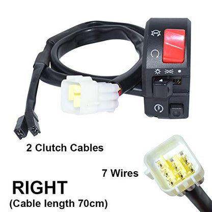 7/8" 22mm ATV Motorcycle Handlebar Control Switches Left Right for Horn Button Turn Signal Electric Fog Lamp Light Start Kill Warning Light