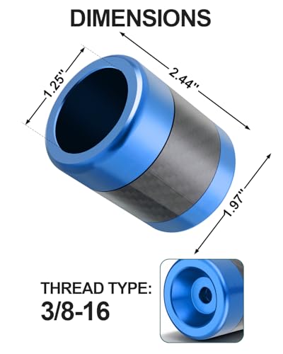 MoKitDora Motorcycle Frame Sliders Aluminum Alloy 3/8"-16 Thread for Harley 1.25" Saddlebag Guard Highway & Flat-out Crash Bar, Blue - color: Blue