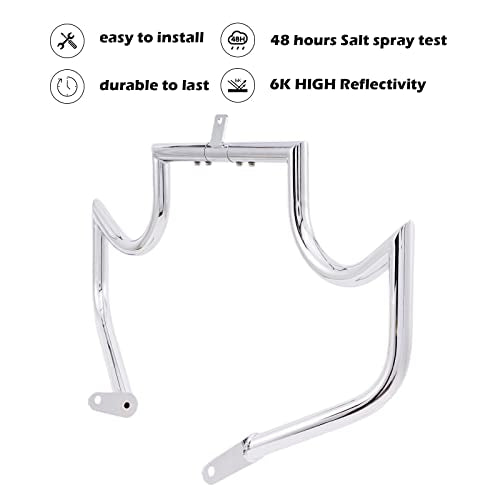 Kinglemc Crash Bar Engine Guard Highway Bar for Honda 750 VT750 VT750C VT400 Shadow Aero Phantom Spirit (Mustache Silver) - color: Mustache Chrome