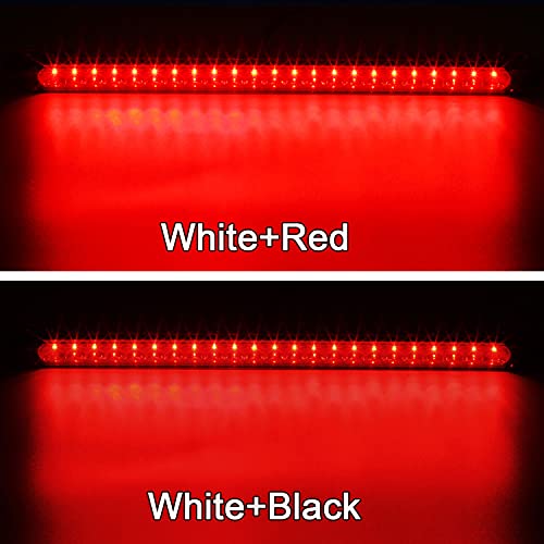 Partsam 2PCS 17 inch Red LED Trailer Light Bar 23 LED Third Brake Light Trailer Center Light Bar with Stop Turn Tail Functions Waterproof Surface Mount for Trailers Cargo