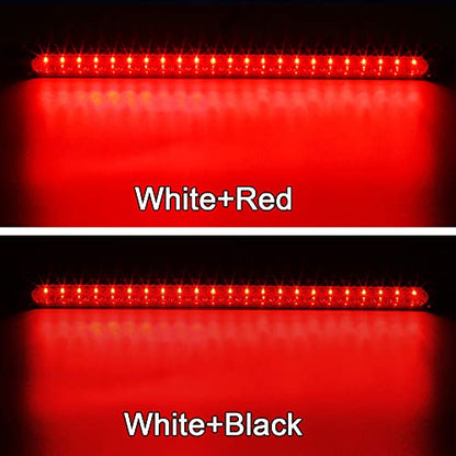 Partsam 2PCS 17 inch Red LED Trailer Light Bar 23 LED Third Brake Light Trailer Center Light Bar with Stop Turn Tail Functions Waterproof Surface Mount for Trailers Cargo
