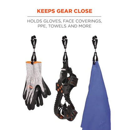 Ergodyne Squids 3420 Swiveling Glove Clip Holder with Dual Clips - color: Black - Single, size: 1 Count (Pack of 1)