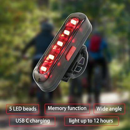 Bike Tail Light, Bicycle Rear Lights USB-C Rechargeable LED Cycling Safety Flashlight with 4 Light Mode for Road Mountain Night Riding & Adults Men Women - color: 6 PACK