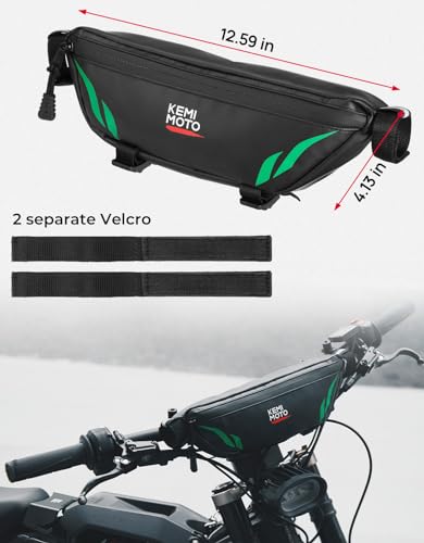 KEMIMOTO Dirt Bike Handlebar Bag- Waterproof Motorcycle Handlebar Storage Pouch, Compatible with Sur-Ron Light Bee X, S X160, X260, Talaria Sting ridstar q20 Soleil01 IN10 Ebike Green - color: Green