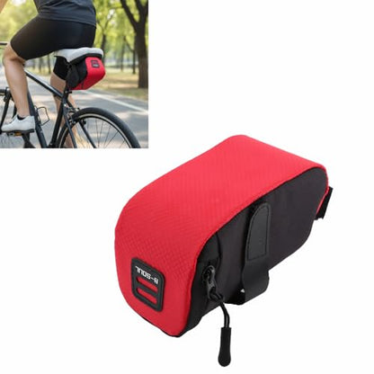 Lightweight Bike Saddle Bag - Under Seat Storage Pack with Zippered Opening for Road and Mountain Bikes, Hook-and-Loop Attachment for Cycling Essentials,5.91 x 2.76 x 2.76in (Red)