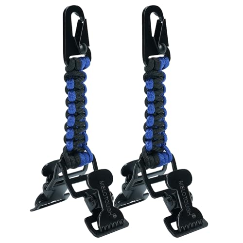 MELOTOUGH Glove Clips Tactical Glove Clip Paracord Work Glove Clip Holder with 2 Alligator Clips for Tactical Backpack,Tool Belt,Outdoor Accessory - color: Blue 2