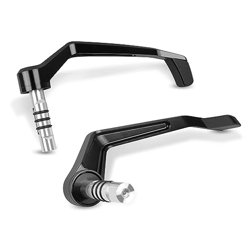 Compatible with 7/8" 22mm Brake Clutch Lever Guard CNC Aluminum Black Motorcycle Handlebar Levers Protector Accessories - color: Black