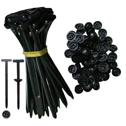 20 PCS Nylon Universal Cable Tie Buckle – Heavy Duty Self-Locking Zip Ties Holder with Pin & Button Design, Plastic Cable Ties Tool Fasteners Car Body, UV Resistant Zipties for Car Daily Auto Fixing - color: 20pcs Black