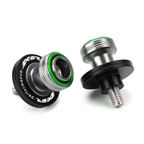 Compatible with ZX-6 ZX6R 2010-2024 2025 2026 Motorcycle Front Wheel Axle Crash Protector Pad Rear Swingarm Spools Slider Stand Accessories (Green) - color: Green