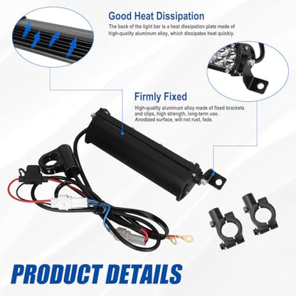 Headlight Bar Dirt Bike LED Lightbar Motorcycle Light Kit 60W for 7/8" Handlebars for Taotao Apollo Honda Yamaha Kawasaki Suzuki KLX110 YFZ450 CRF110 YZ250F CRF250F TTR110 XR150L ATV 4Wheel - color: Single Switch