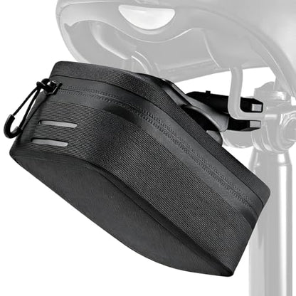 WOTOW Magnetic Bike Saddle Bag - 0.64L Portable Lightweight Under Seat Bicycle Bag with Fast Magnetic Clasp Attachment, Waterproof Zipper, Internal Pocket for Road, Mountain Bikes(L) - size: Large