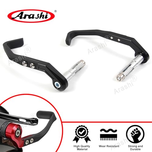 Arashi 7/8" 22mm Universal Motorcycle Handlebar Brake Clutch Lever Protector Hand Guards Handguards for CBR600RR CBR1000RR S1000RR YZF R1 R3 R6 R7 MT09 Ninja 250R 300 400 GSXR 1000 600 750 1300 Gray