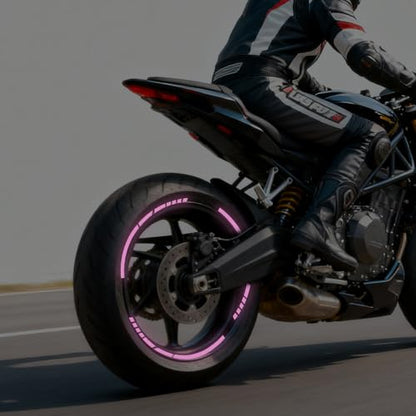 12PCS Reflective Car Wheel Stickers, Night Safety Warning Bicycle Stickers, Anti-Scratch Reflective Rim Decals for Car Motorcycle Cycling Bike (Purple) - color: Purple