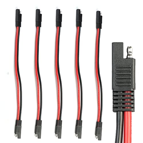 5 Pack 12 Gauge 2 Pin Quick Disconnect Polarized Wire Harness SAE Connector Bullet Lead Cable for Motorcycle Boat Car Tractor - 12in Red and Black Wire - style: 12 Gauge