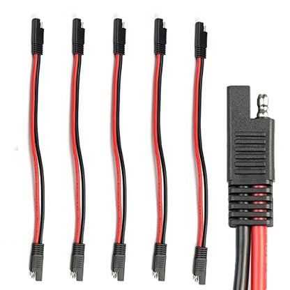 5 Pack 12 Gauge 2 Pin Quick Disconnect Polarized Wire Harness SAE Connector Bullet Lead Cable for Motorcycle Boat Car Tractor - 12in Red and Black Wire - style: 12 Gauge