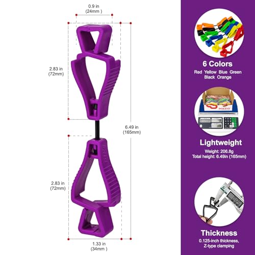 Glove Clips for Work Glove Holders - color: Double Zclip-6 Colors Bd-aj120-6pcs