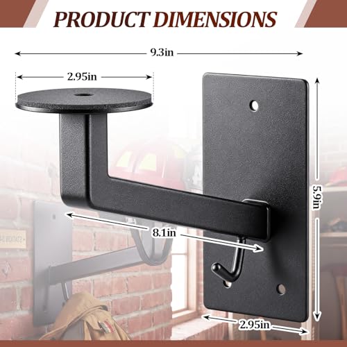 Novabright 1 Pack Firefighter Helmet Rack Wall Mount, Iron Motorcycle Helmet Display Holder Wall Mount for Fire Station Gear Organization Bike Tactical Baseball Skiing Helmets, Black