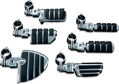 Kuryakyn 8033 Motorcycle Foot Control Component: Large ISO Pegs with Mounts and Magnum Quick Clamps for 1-1/4" Engine Guards or Tubing, Chrome, 1 Pair - size: Large