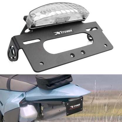 Xitomer Fender Eliminator Compatible with KLX300 KLX300SM 2024 2025 2026 KLX300 SM Tail Tidy Motorcycle License Plate Holder with Tail light/License Plate Light (Clear) - color: Clear