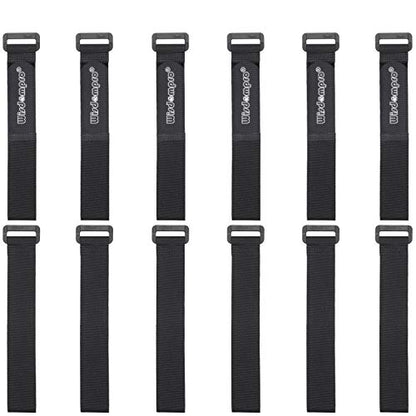 12 Pack 1 x 12 Inches Hook and Loop Reusable Fastening Cable Tie Down Straps by Wisdompro - Reusable, Durable Functional Ties to Keep Your Home, Office, Workspace from Tangled Messes of Cords - size: 1 x 12 Inch, 12 Pack