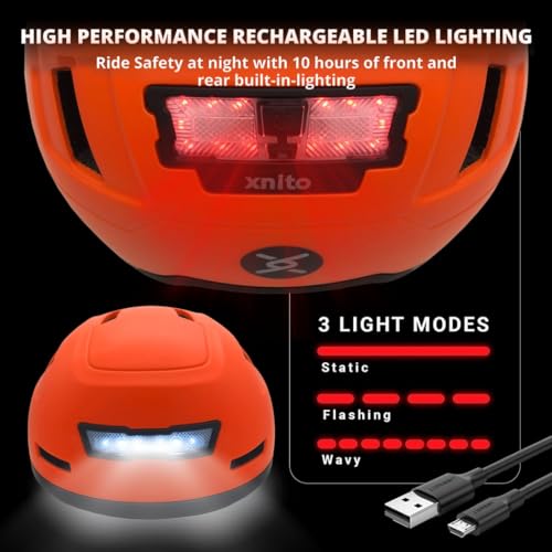 XNITO Bike Helmet with LED Lights - Urban Bicycle Helmet for Adults, Men & Women - CPSC & NTA-8776 Dual Certified - Class 3 E-Bikes, Scooters, Onewheel, Commuter, Mountain - color: Dutch, size: X-Large