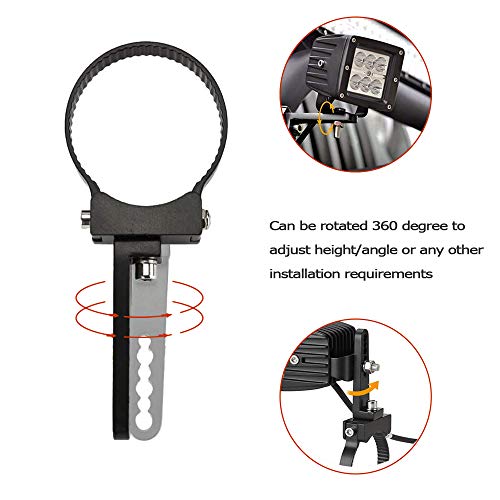 Tube Clamps Mounting Brackets for LED Bar Work Lights Fog Lights - Fit 3" Bull Bar, 2pcs - size: 3"