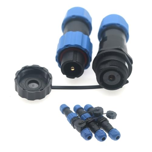 SD13 IP68 1-7 PIN Waterproof Power Connector, High Voltage Circular Industrial Electrical Cable Wire Connector Plug, Rear Nut Panel Socket (3, Inline Male Plug, 1pin) - color: Inline male plug, size: 1pin