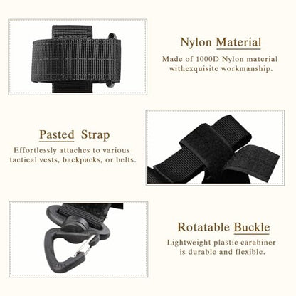 2Pcs Glove Holder for Duty Belt Glove Clips for Work Glove Strap Keeper Tactical Gloves Climbing Rope Storage Buckle