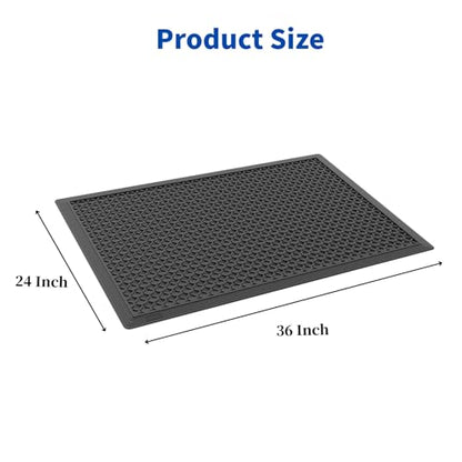 36"×24" Heavy Duty Commercial Rubber Mat,Non-Slip, Grease Resistant Bubble Anti Fatigue Mat Use for Commercial Kitchen, Ramp, Pool, Restaurant, Garage(4 PCS) - size: 36"×24"-4PCS(Scraper Mat)