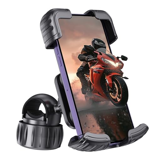 aceyoon Bike Cell Phone Holder, Phone Holder for Motorcycle, Scooter Phone Clip Suitable for 0.59''-1.18'' Handlebars for iPhone Air 17 Pro Max,16 15 Pro Max, More 4.7 to 6.8" Smartphones